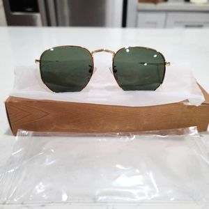 Hexagon Green Classic Sunglasses